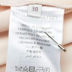 Pre Owned Stella McCartney Light Pink Crepe Jacquard Frilled Hem Mini Dress S