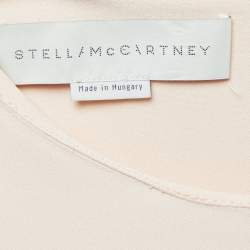 Pre Owned Stella McCartney Light Pink Crepe Jacquard Frilled Hem Mini Dress S