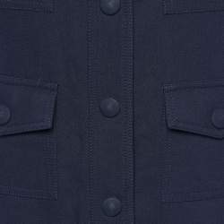 Pre Owned Stella McCartney Navy Blue Textured Cotton Playsuit S