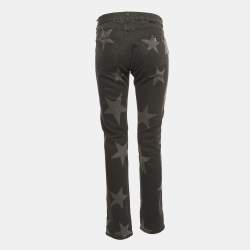 Pre Owned Stella McCartney Black Washed Stars Print Denim Jeans S Waist 26"