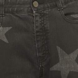 Pre Owned Stella McCartney Black Washed Stars Print Denim Jeans S Waist 26"