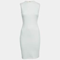 Pre Owned Stella McCartney Off-White Knit Lace Back Sleeveless Short Dress S
