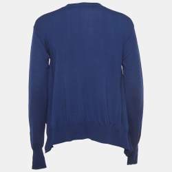 Pre Owned Stella McCartney Blue Wool Crew Neck Flared Sweater S