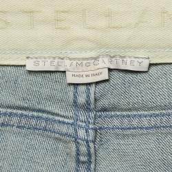 Pre Owned Stella McCartney Blue Stars Print Denim Slim Fit Jeans S Waist 26"