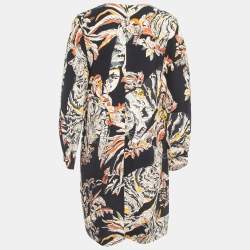 Pre Owned Stella McCartney Navy Blue Print Crepe Mini Dress L