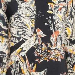 Pre Owned Stella McCartney Navy Blue Print Crepe Mini Dress L