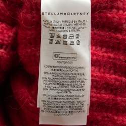 Pre Owned Stella McCartney Red Wool Knit Flared Sweater Top S