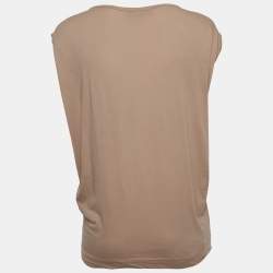 Pre Owned Stella McCartney Light Brown Tiger Print Sleeveless T-Shirt S