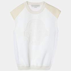 Stella McCartney Cream Patterned Knit Sleeveless Sweater M