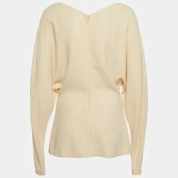 Pre Owned Stella McCartney Beige Crepe Dolman Sleeve Top M