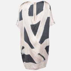 Pre Owned Stella McCartney Pink/Grey Printed Silk Tunic M