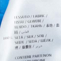 Pre Owned Stella McCartney Blue Ruffle Silk Sleeveless Shirt S