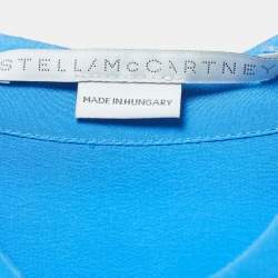 Pre Owned Stella McCartney Blue Ruffle Silk Sleeveless Shirt S