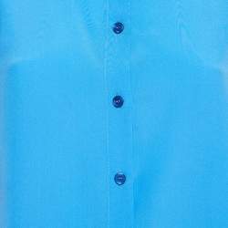 Pre Owned Stella McCartney Blue Ruffle Silk Sleeveless Shirt S