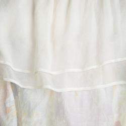 Pre Owned فستان ستيلا مكارتني كريمي طبقات بلا أكمام S