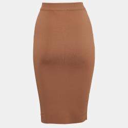Pre Owned Stella McCartney Dark Beige Knit Pencil Skirt S