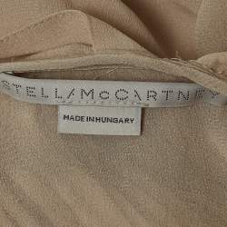 Pre Owned Stella McCartney Cream Carleigh Shirred Silk-Georgette Maxi Dress S