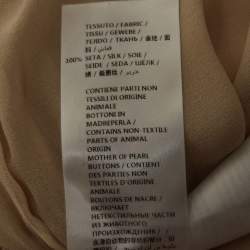 Pre Owned Stella McCartney Cream Carleigh Shirred Silk-Georgette Maxi Dress S