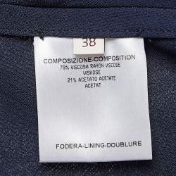 Pre Owned Stella McCartney Navy Crepe V-Neck Long Sleeve Jumpsuit S