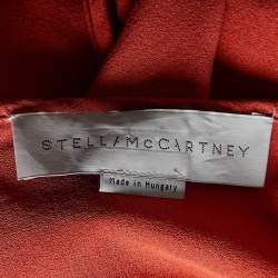 Stella McCartney Orange Silk & Wool Buttoned Sleeve Belted Dress XS