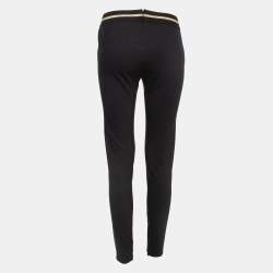 Pre Owned Stella McCartney Black Stretch Knit Waist Detail Skinny Pants M