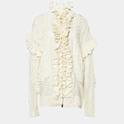 Pre Owned Stella McCartney White Knit Ruffled Jacket S