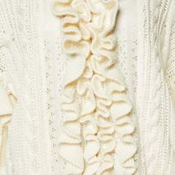 Pre Owned Stella McCartney White Knit Ruffled Jacket S