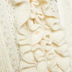 Pre Owned Stella McCartney White Knit Ruffled Jacket S