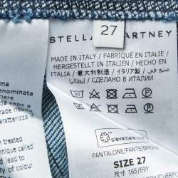 Pre Owned Stella McCartney Blue Logo Printed Denim Jeans M Waist 27"