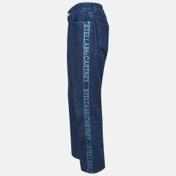 Pre Owned Stella McCartney Blue Logo Printed Denim Jeans M Waist 27"