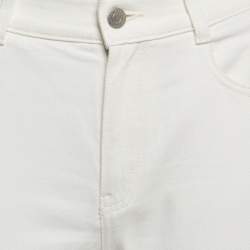 Pre Owned Stella McCartney White Hem Printed Denim Jeans M Waist 28"