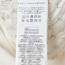 Pre Owned Stella McCartney White Hem Printed Denim Jeans M Waist 28"