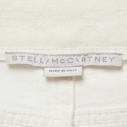 Pre Owned Stella McCartney White Hem Printed Denim Jeans M Waist 28"