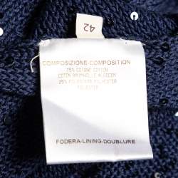 Stella McCartney Navy Blue Sequined Cotton Knit Jumper M