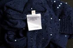 Stella McCartney Navy Blue Sequined Cotton Knit Jumper M