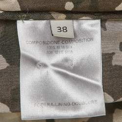 Pre Owned Stella McCartney Green Camouflage Print Silk Mini Dress S