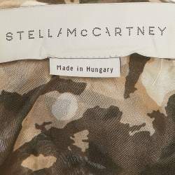 Pre Owned Stella McCartney Green Camouflage Print Silk Mini Dress S