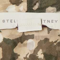 Pre Owned Stella McCartney Green Camouflage Print Silk Mini Dress S