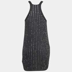 Pre Owned Stella McCartney Black Embellished Cotton Knit Mini Tank Dress S