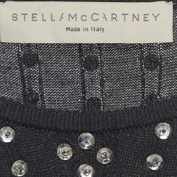 Pre Owned Stella McCartney Black Embellished Cotton Knit Mini Tank Dress S