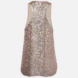 Pre Owned Stella McCartney Metallic Sequin Tank Top M