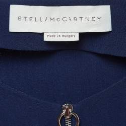 Pre Owned Stella McCartney Blue Crepe Zip Neck Top M