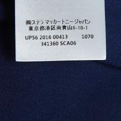 Pre Owned Stella McCartney Blue Crepe Zip Neck Top M