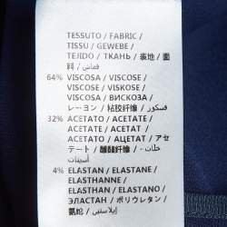 Pre Owned Stella McCartney Blue Crepe Zip Neck Top M