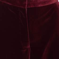 Pre Owned Stella McCartney Bordeaux Velvet Straight Leg Trousers M