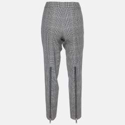 Pre Owned Stella McCartney Monochrome Houndstooth Wool Tapered Trousers S