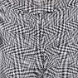 Pre Owned Stella McCartney Monochrome Houndstooth Wool Tapered Trousers S
