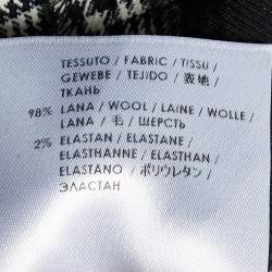 Pre Owned Stella McCartney Monochrome Houndstooth Wool Tapered Trousers S