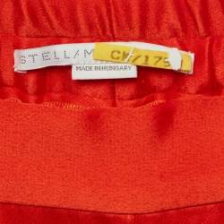 Pre Owned Stella McCartney Red Satin Straight Leg Trousers M