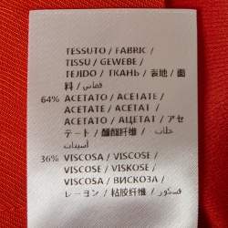 Pre Owned Stella McCartney Red Satin Straight Leg Trousers M